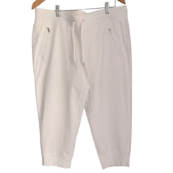 Lauren by Ralph Lauren White Capri Sweatpants Women Size XL - Picture 1 of 9